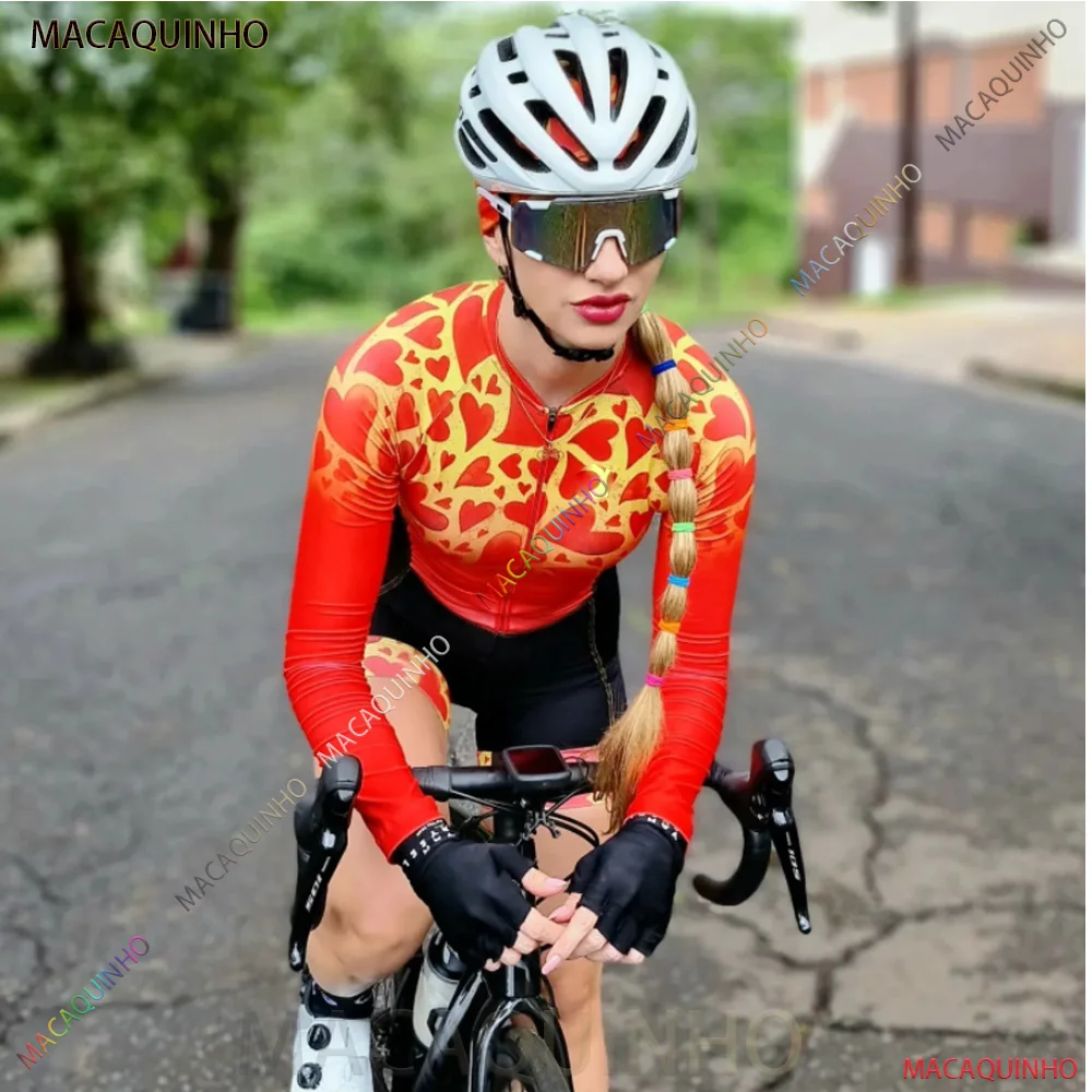 Macaquinho Ciclismo 2023 Kafitt Women's Cycling Jumpsuit MTB Triathlon Monkey Long Sleeved UV Resistant Bicycle Clothing