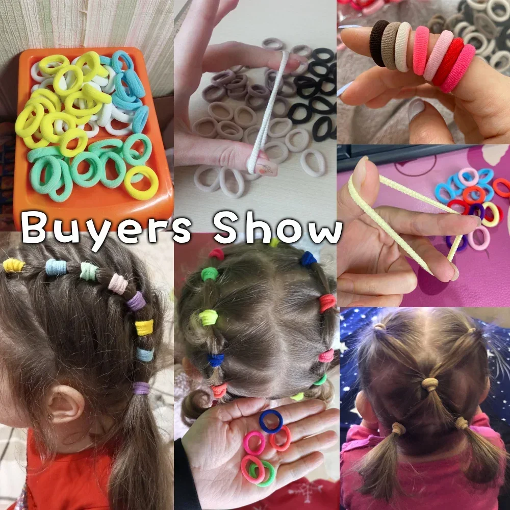 Bandas elásticas para el pelo para niña, accesorios para el cabello para niña, diadema de nailon colorida, soporte para Coleta, adornos para el cabello, lazos para el cabello de regalo, 100