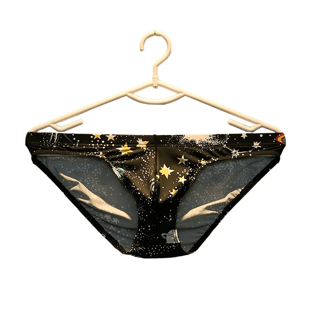 

Sexy Men Briefs Floral Print Underwear Bulge Pouch Low Waist Trunks Elastic Thin Breathable Underpants Casual Beach Swimwear