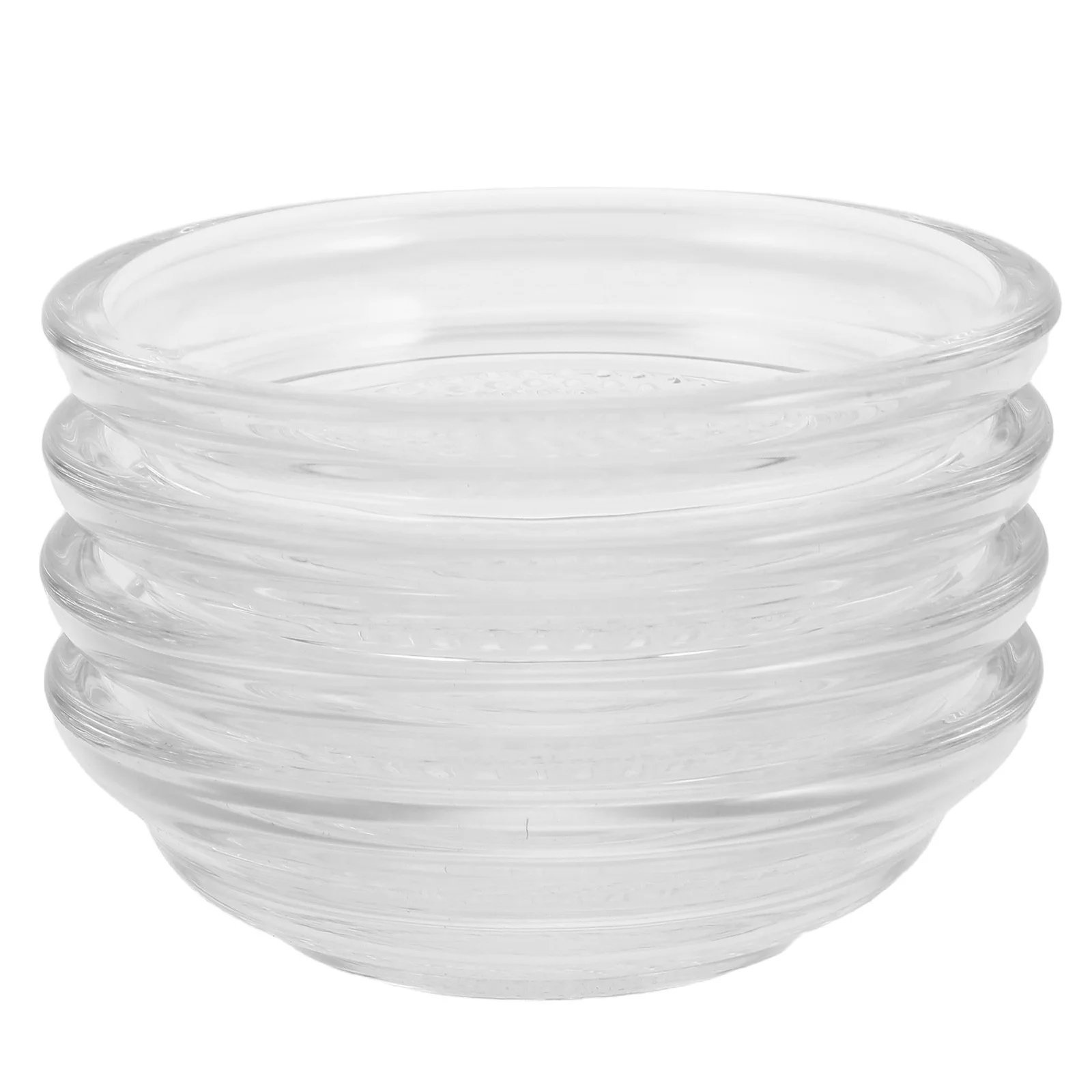 

4Pcs 60ml Clear Garlic Grater Plate Manual Grinding Dipping Sauce Bowls Condiments Soy Sauce Serving Garlic Grater Plate