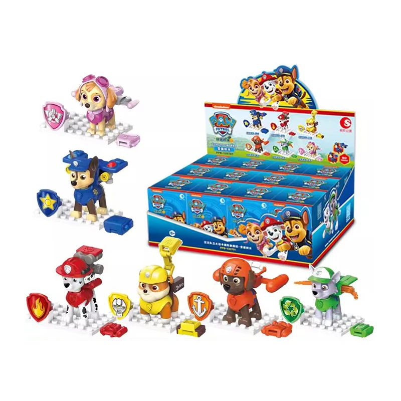 Paw Patrol poupée dessin animé sac à dos Cross Dressing blocs de construction jouets figurines d'anime Chase Skye Patrulla Canina cadeaux pour enfants