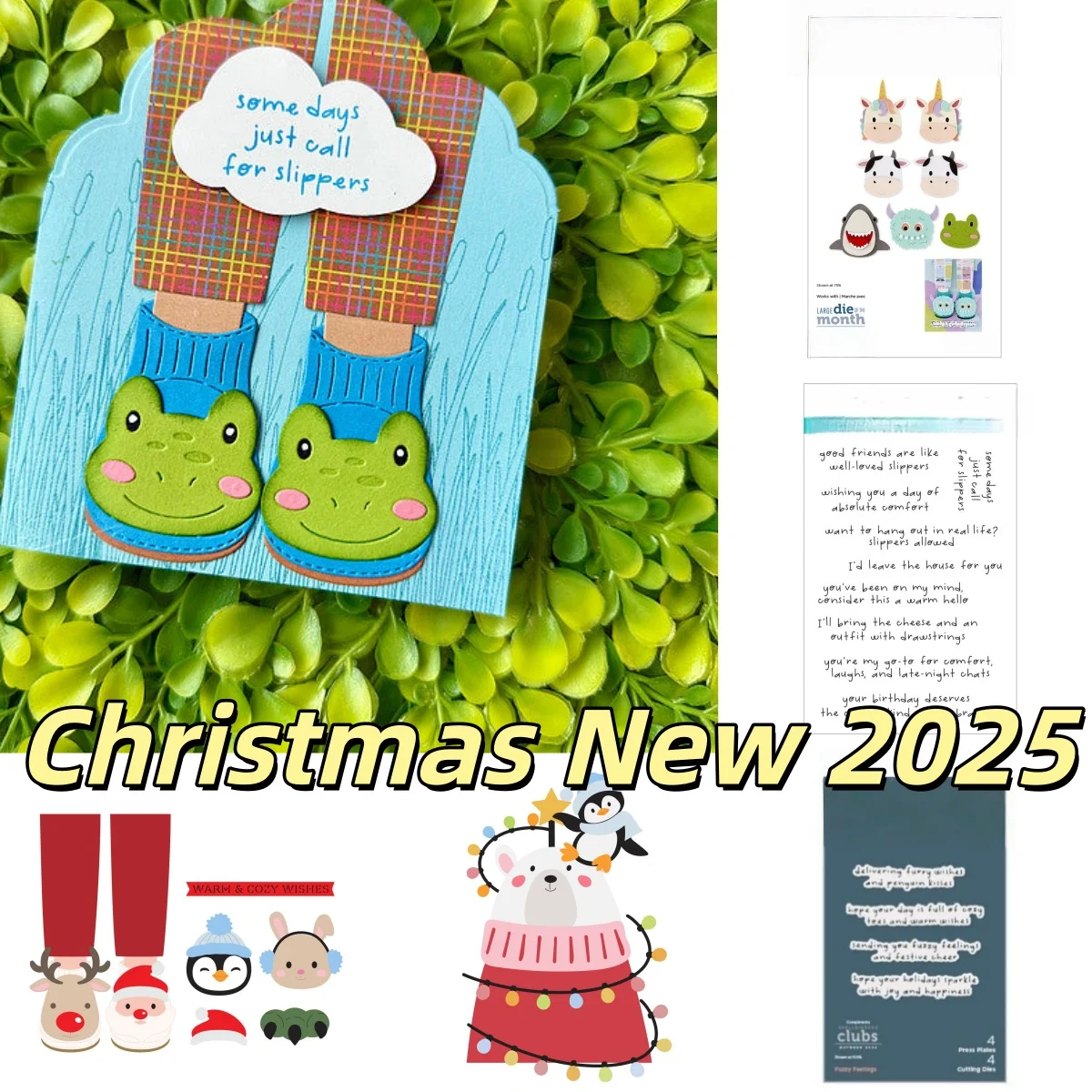 

Christmas Cozy Toes Friends Collection New Clear Stamps Metal Cutting Dies for DIY Scrapbook Diary Decoration Embossing Template