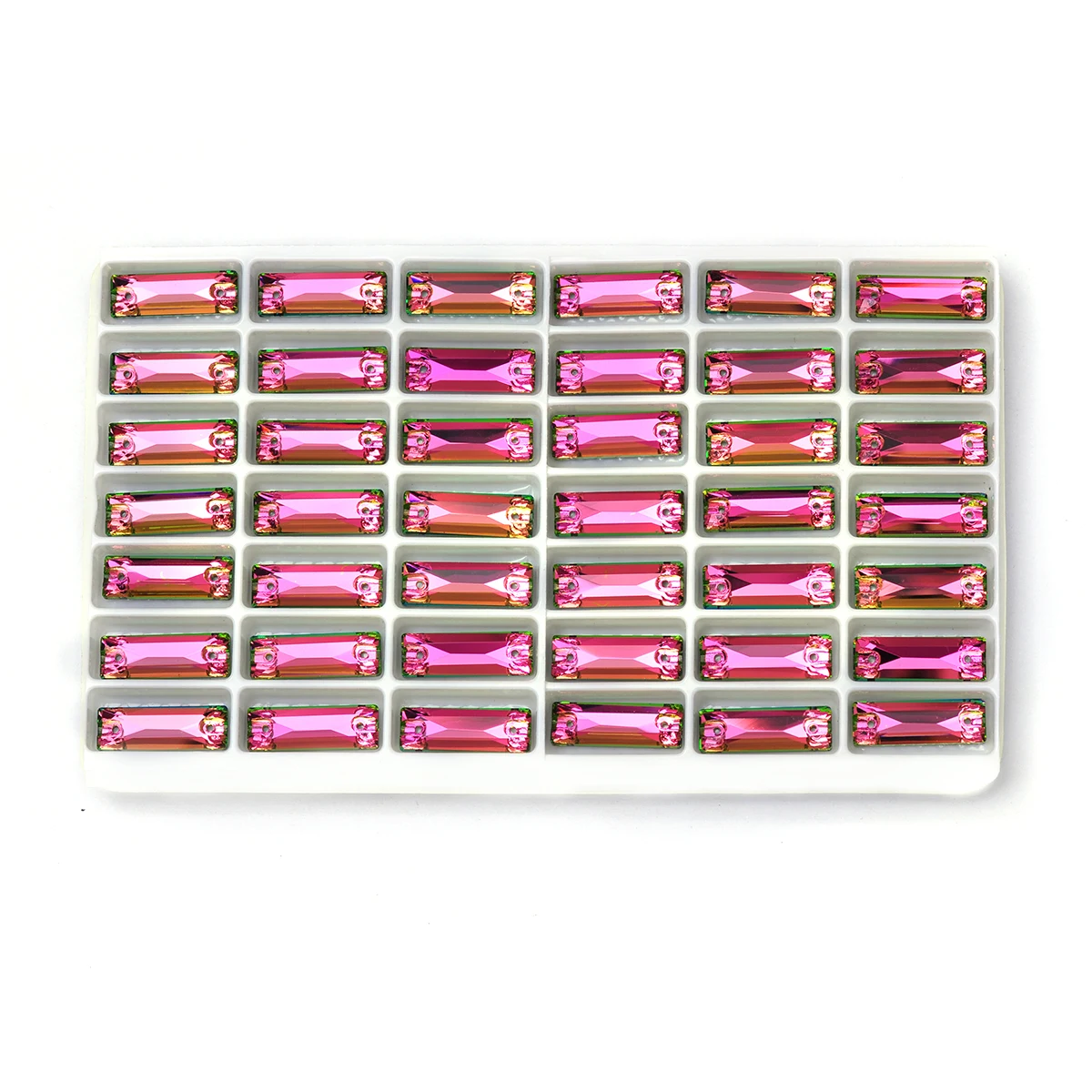 PUBRILEX Vitrail Rose Strasssteine in verschiedenen Formen, Kristall-Aufnähsteine mit Löchern für DIY-Kleidungsstücke, Kleider und Nähzubehör. – Detail 14