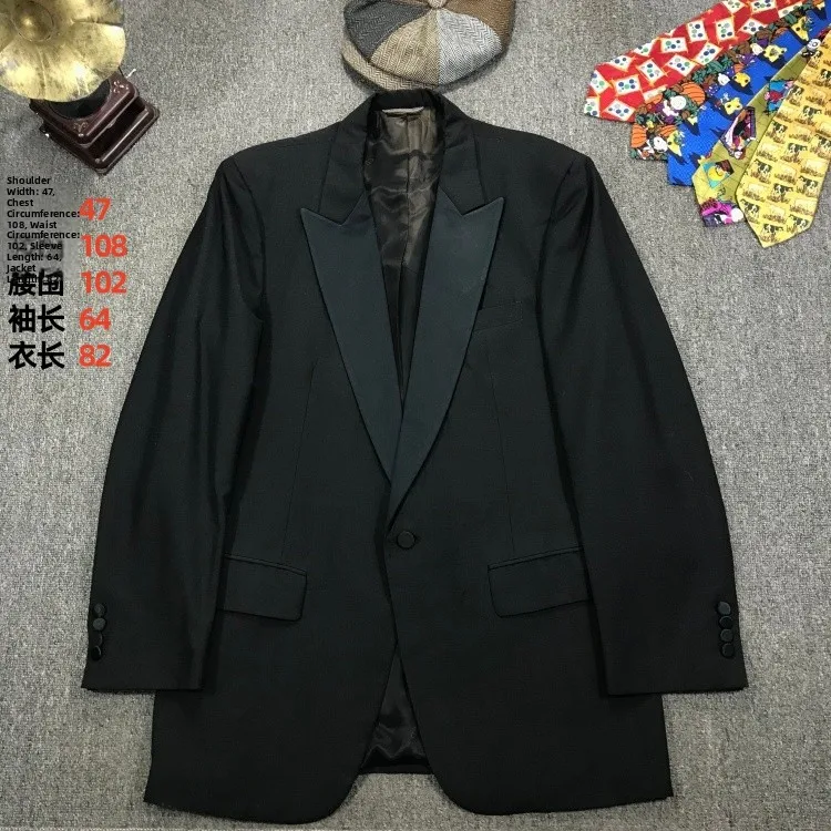 

Винтажный мужской шерстяной пиджак японского производства, тонкий, всесезонный, модный, для делового и повседневного стиля