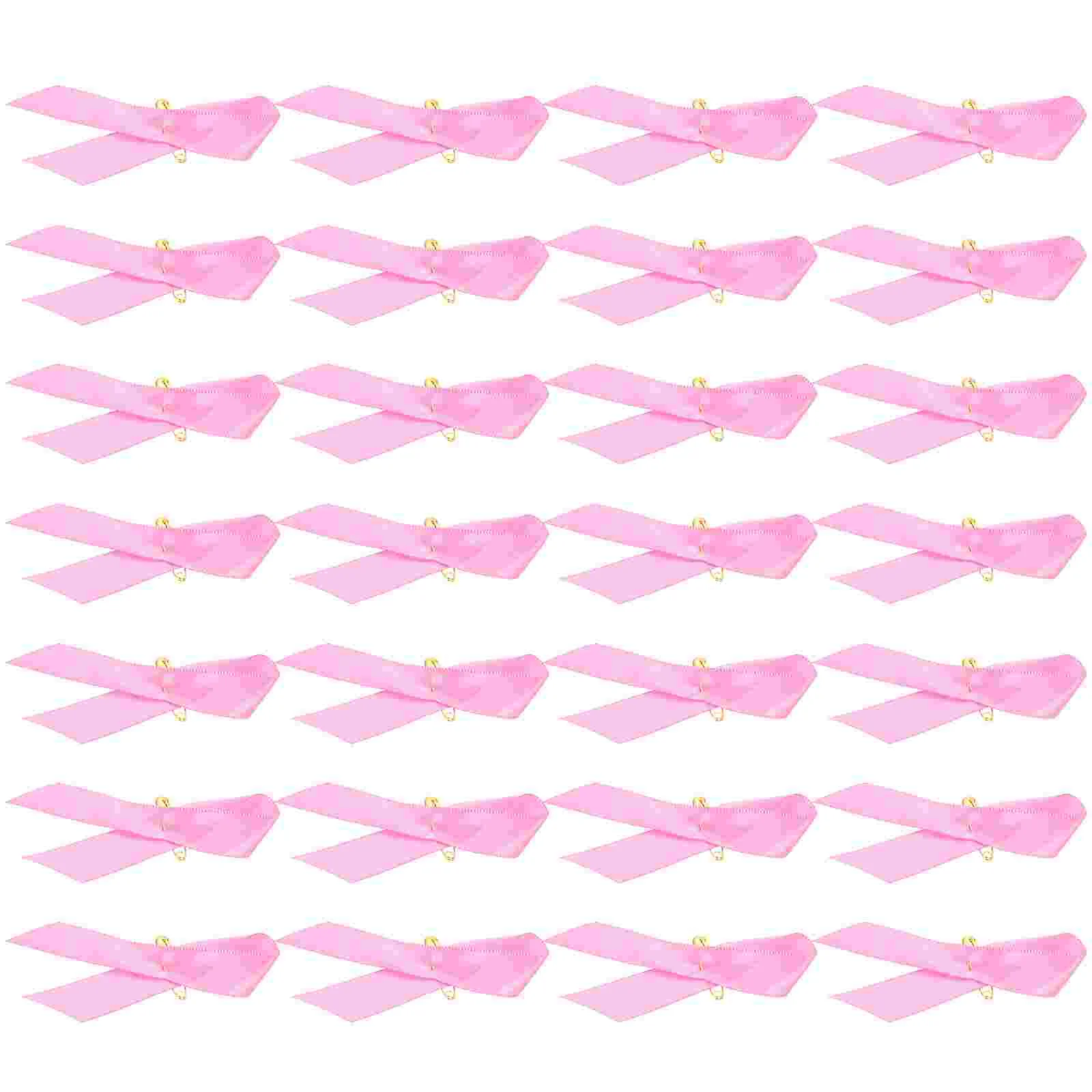 100 Pcs Pink Ribbon Breast Cancer Supply Decorate Accessory Delicate Publicity Polyester Decorative Fundraising Miss