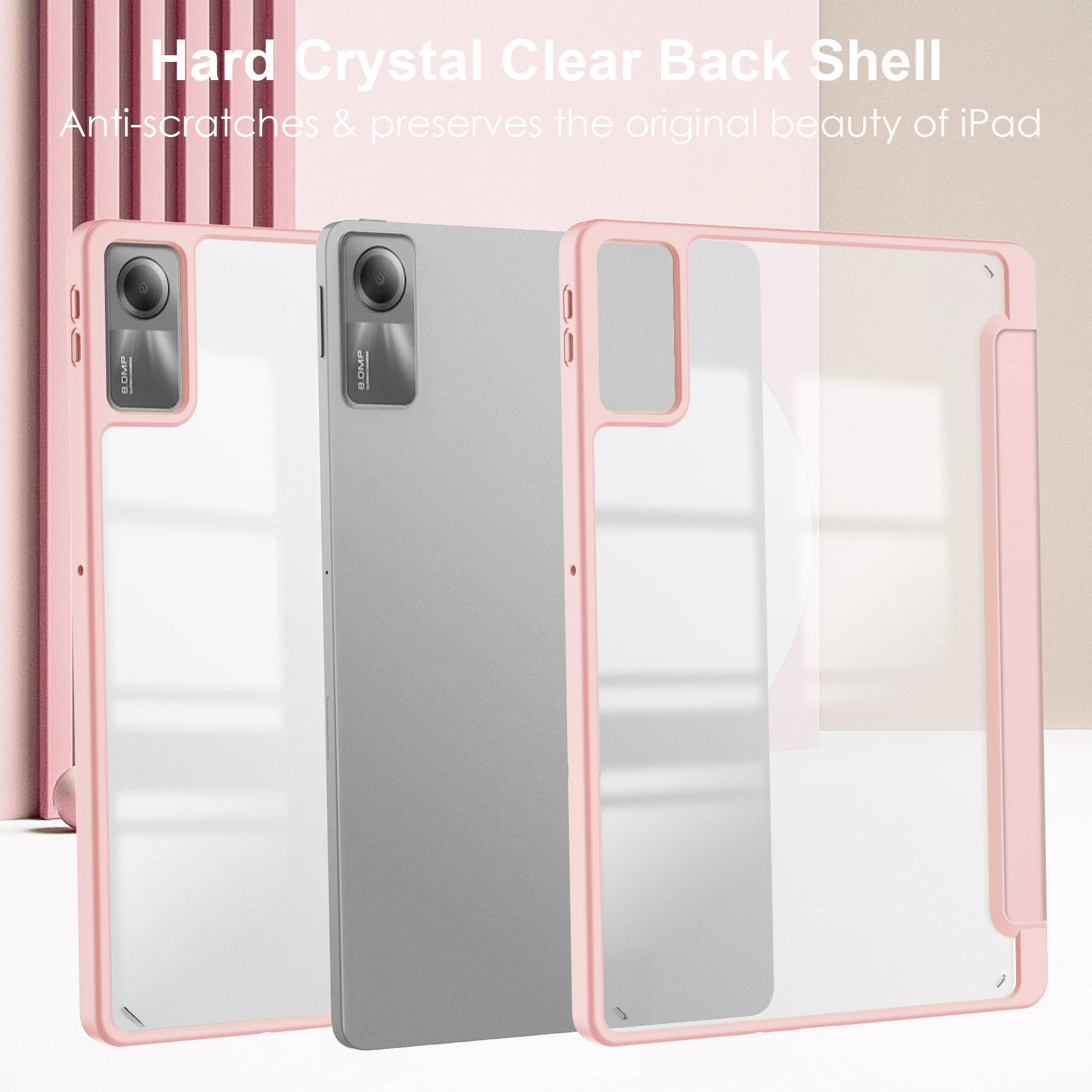 Dreifach Faltbare Acryl-Hülle mit Stifthalter für Xiaomi Redmi Pad 2 11 Zoll, Automatische Aufweckfunktion, Stoßfest – Detail 2