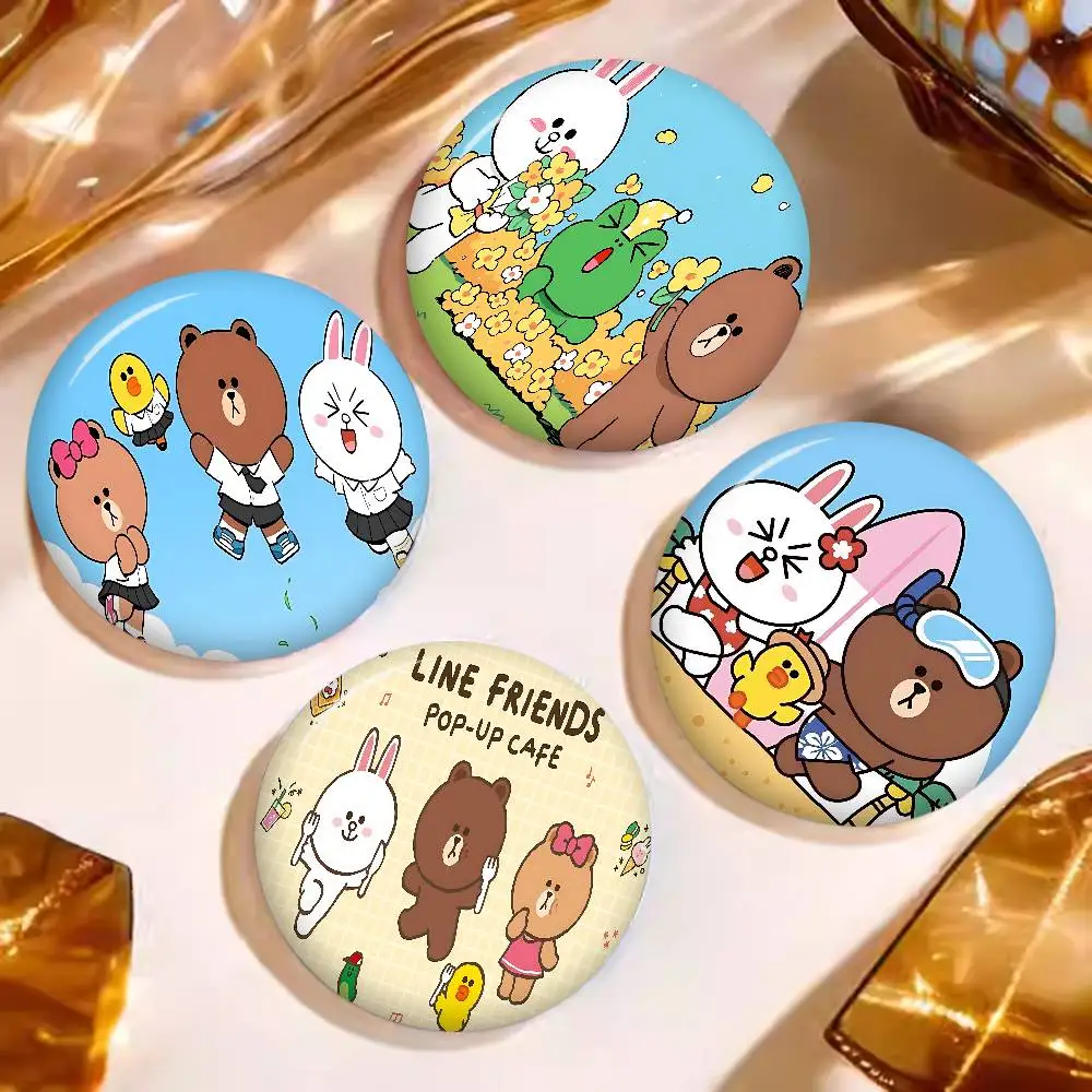 Anime L-LINE F-FRIENDS Anime Button Pin Handmade Brooch For Clothes Cartoon Badge Backpack Decoration Jewelry Accessories