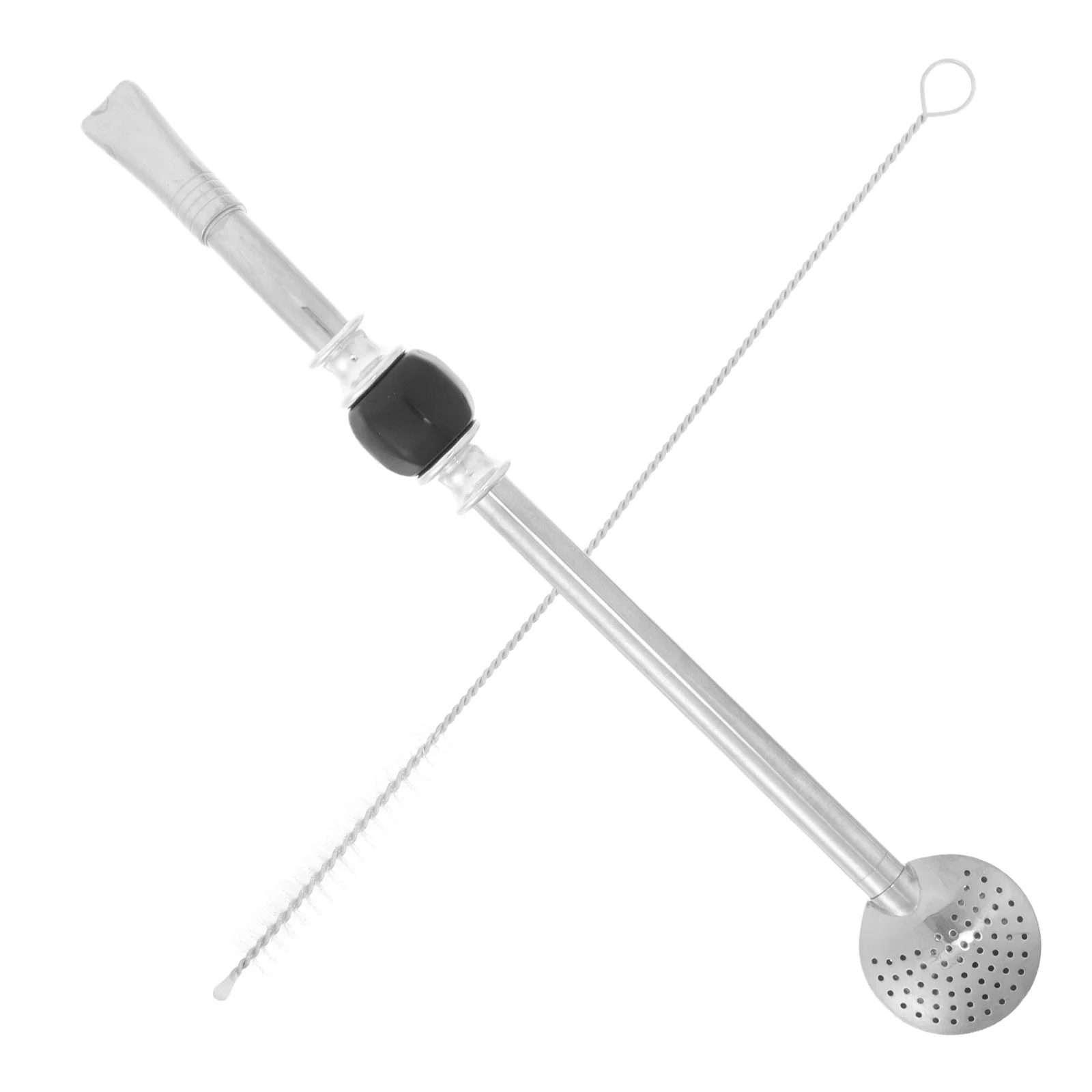 

1Set Stainless Tea Straw Reusable Filter Spoon for Loose Leaf Tea Coffee Soup Beverage with Straw Brush Cleaner