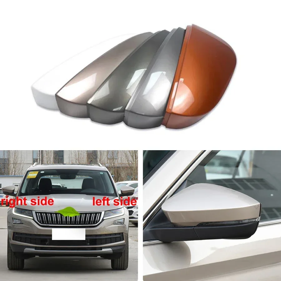 

For Skoda Kodiaq Karoq 2018-2023 Car Accessories Exterior Rearview Mirror Cover Side Mirrors Housing Shell Color Painted