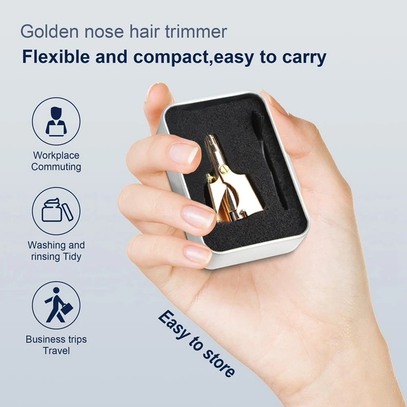 Nose Hair Trimmer Manual Waterproof Clippers For Men & Women, Smooth Trimming With Twelve Double-Edged Blades Durable