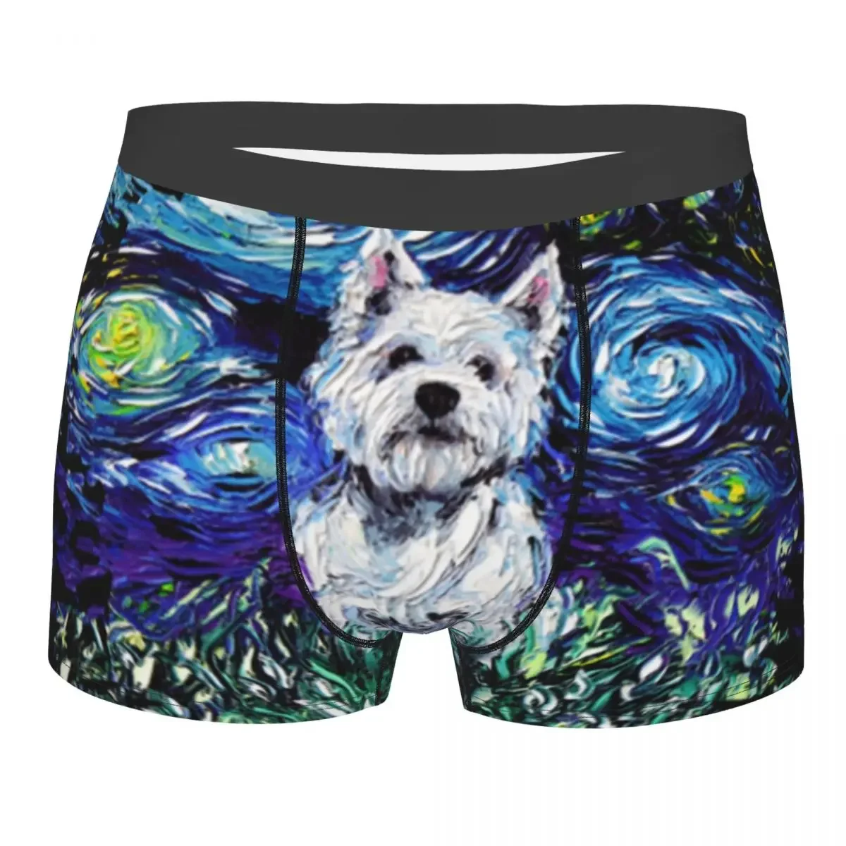 Custom Westie Night Boxers Shorts Mens West Highland White Terrier Dog Briefs Underwear Fashion Underpants