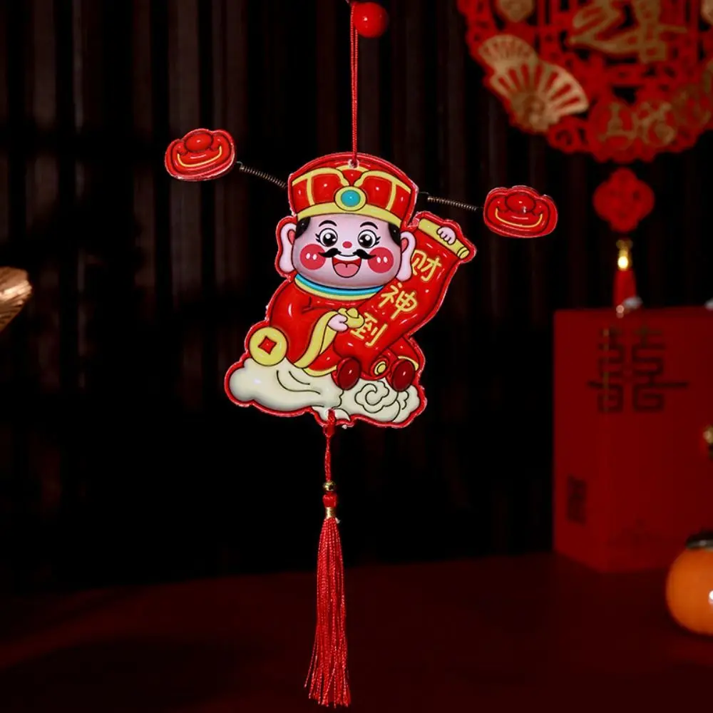 

3D God of Wealth Fridge Stickers Cartoon Chinese Style Shaking Head God Pendant Self-adhesive Spring Festival Magnet Kitchen