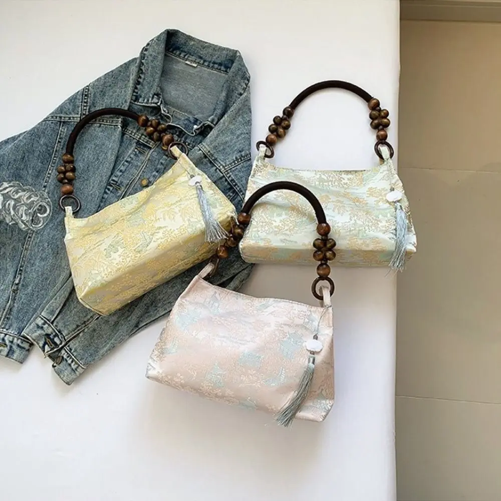 

Сумка через плечо в китайском стиле с вышивкой ​ Нитки для шитья и рукоделия Hasp ​ ​ Регулируемый ремень через плечо ​ ​ Сумка с подвеской-кисточкой ​