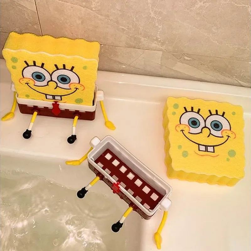 Dishwashing Spongebobs Sponge Shelf Cartoon Wash Dishes Cleaning Sink Drain Rack Spongepop SquarePants Holder Kitchen Decor Gift