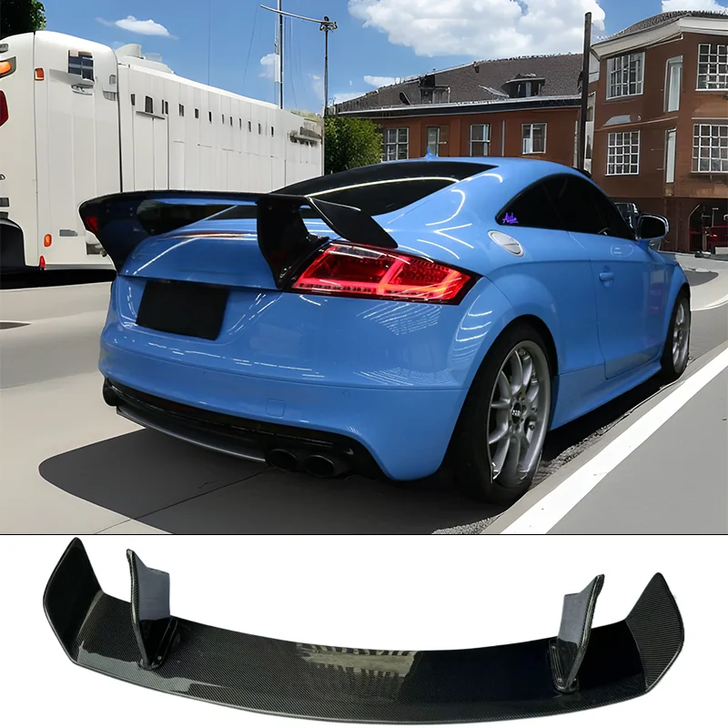 For Audi 2008-2014 TT TTS TTRS MK2 High-Quality Fiberglass Material GT Rear Spoiler Trunk Lid ROWEN Style Rear Spoiler Tail Wing