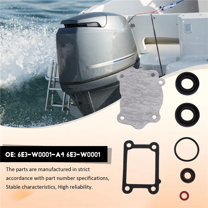 Kit de repuesto de junta de cabezal eléctrico 6E3-W0001-A4 para motor fueraborda 4HP 5HP 6E3-W0001