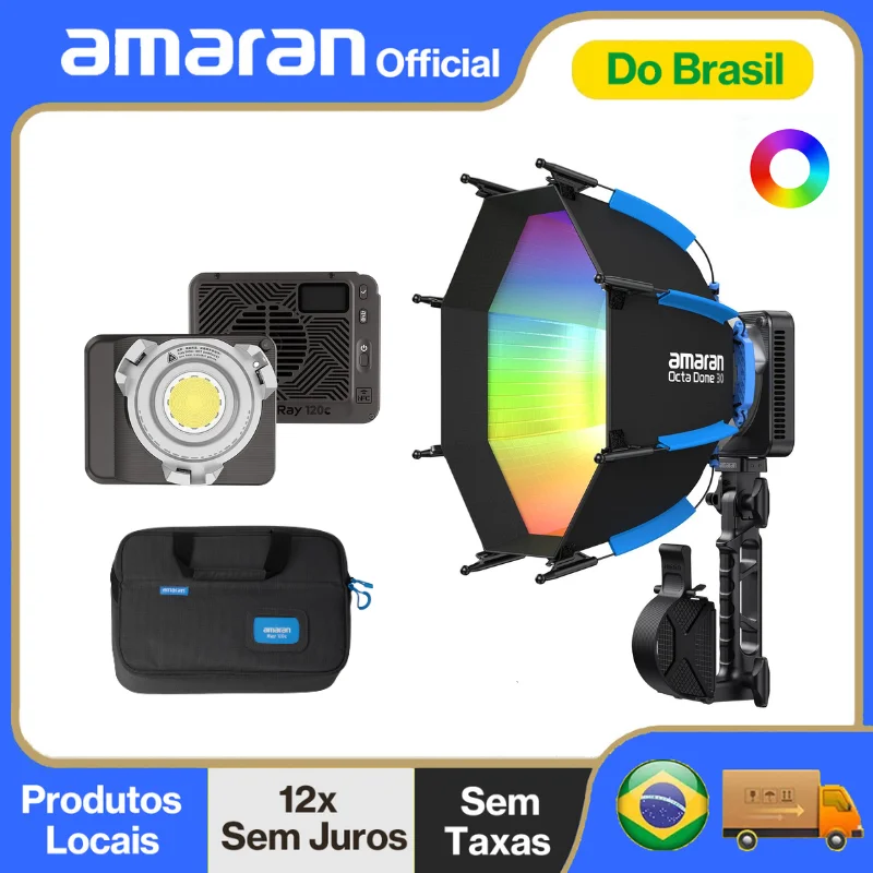 【 】Amaran Ray 120c 120W 2.300K-10.000K Luz Cob de Cores Completas Leve com Monta - imagem 1