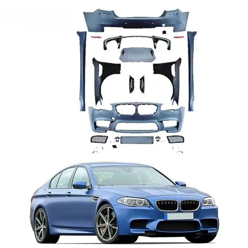 

for 5 Series F10 2012-2017 PP Car Upgr to M5 Style with Front Rear Bumpers Side Skirts Fender Wholesale Body Kit