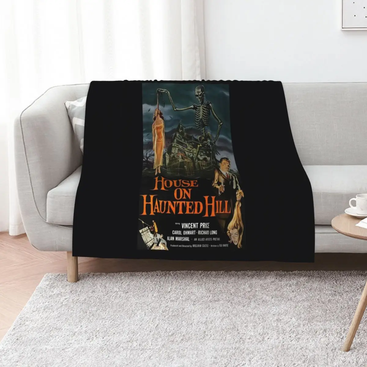 House on Haunted Hill - Vincent Price \t Throw Blanket Furrys Sofa Vintage Nap Plaid on the sofa Quilt Blankets