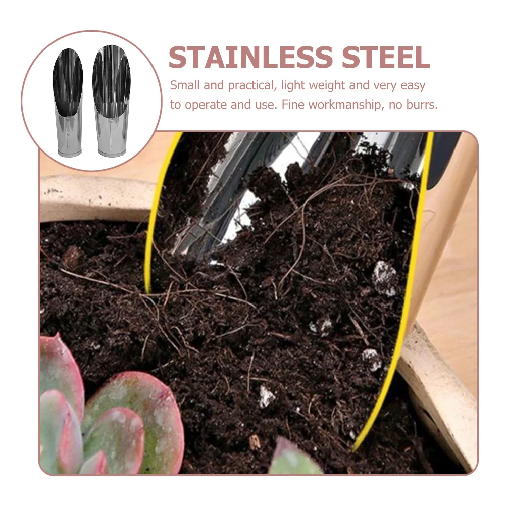 

2pcs Planting Spade Soil Digging Tool Stainless Steel Shovel For Bonsai Succulents Portable Gardening Supply Cultivation Scoops