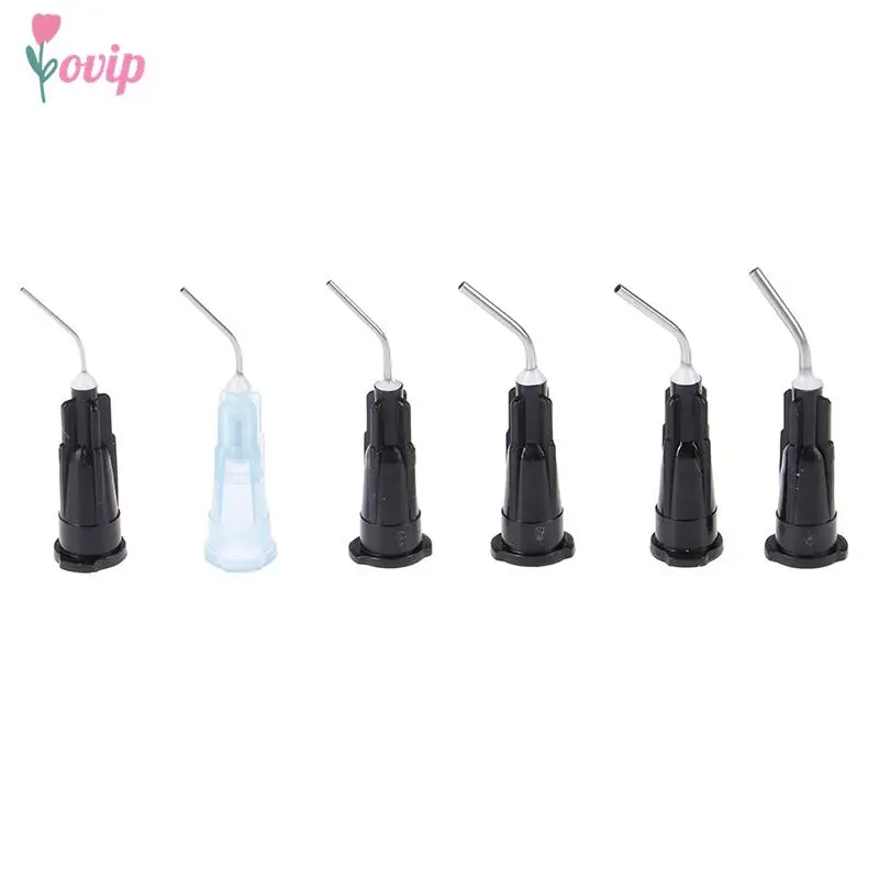 100pcs Irrigation Bent Needle Tips Dental Flow Sealant Etchant Composite Resin Acid Reagent Delievery Syringe Tips Equipment