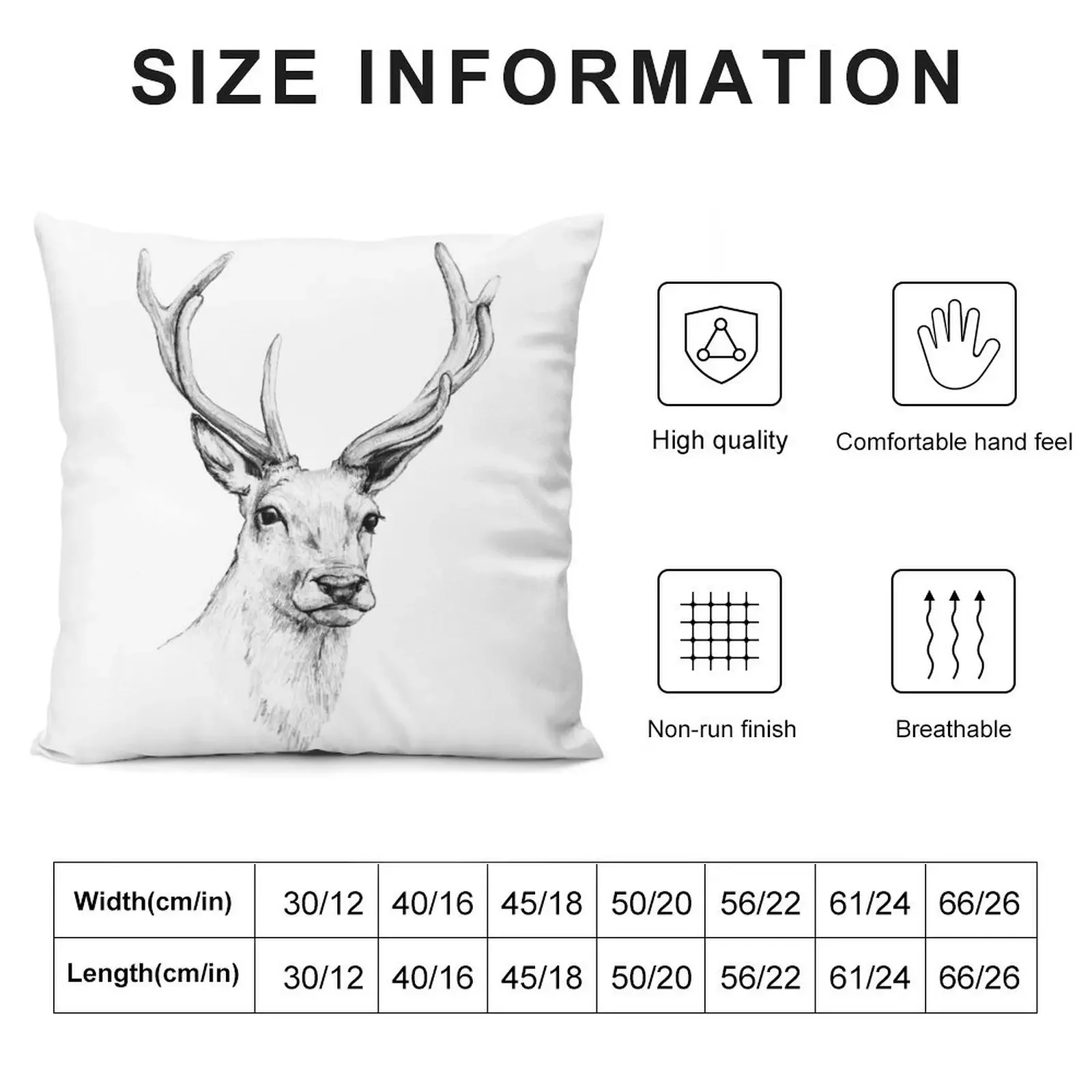 Deer Antlers Stag Head Throw Pillow Pillowcase Cushion Child Decorative pillowcase home decor items pillow