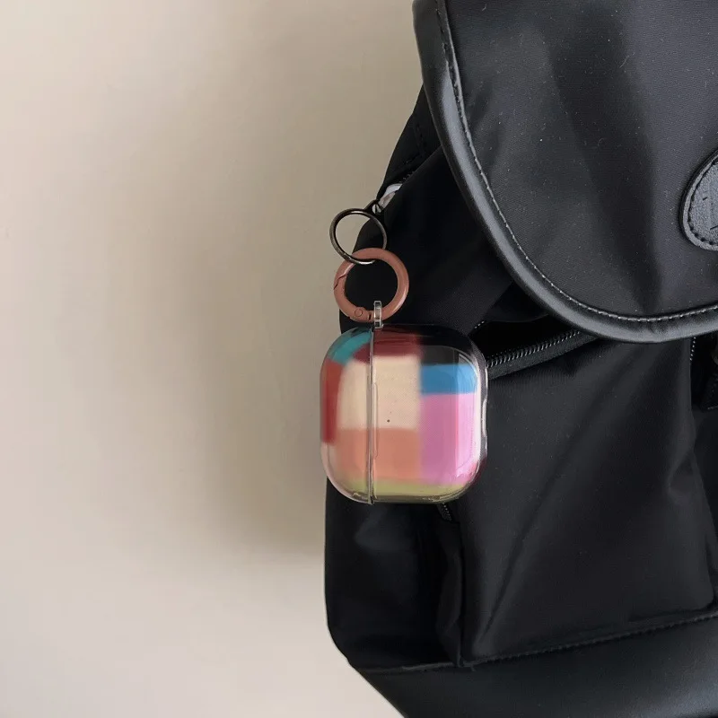 

Blue Pink Splicing Color Grid Cover Case for Airpods Pro 2nd Fashion Lovely Soft Earphone Fundas for Apple Airpods 1 2 3 4 Pro