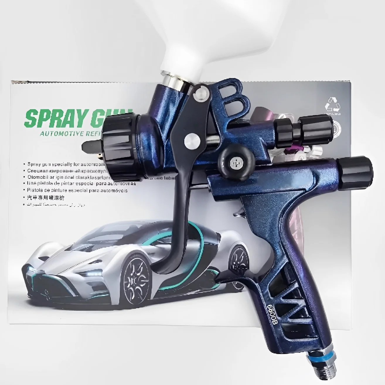 

6800B Auto Paint 1.3mm Nozzle HVLP Air Spray High Atomization Body Metal