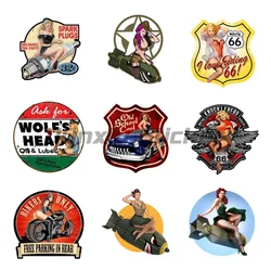 Route 66 Pin Up Girl World War II Stickers for Wall Table Car Motorcycle Off-road Camper Helmet Van Window Decal Accessories