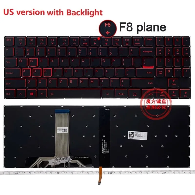 

New US Keyboard for LENOVO Y7000 2018 2019 Laptop Red Keyboard with Backlight