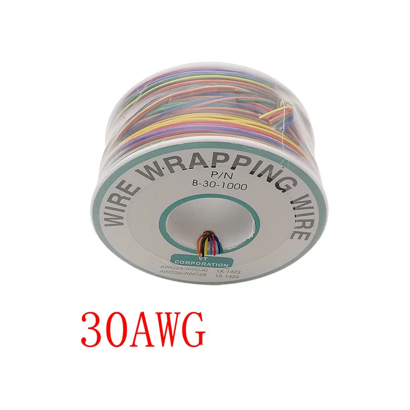 1Roll 30AWG Electronic Wire Single Core Solid Tinned-Copper Cable PCB Solder Test Jumper Circuit Board OK Wire UL1423 30AWG