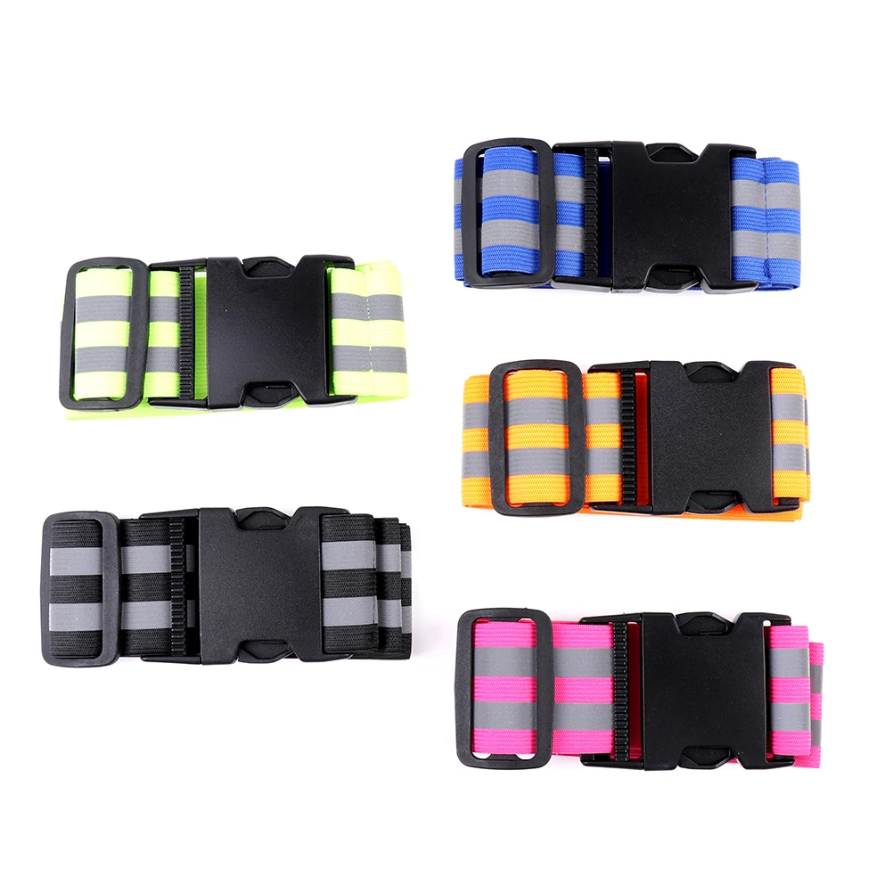 Reflective Band For Running High Visible Night Safety Gear For Arm Wrist Waist Ankle Adjustable Elastic Safety Reflective Belt