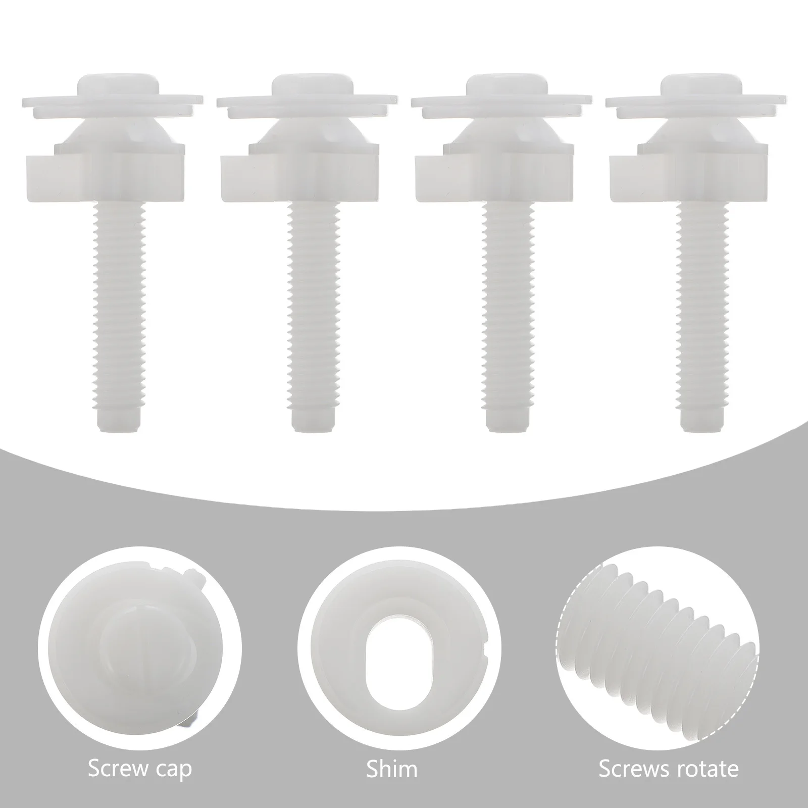 

4Pcs Toilet Seat Cover Bolts Universal Accessories Easy to Install and Remove Perfect for Replacement Toilet Seat Accessories