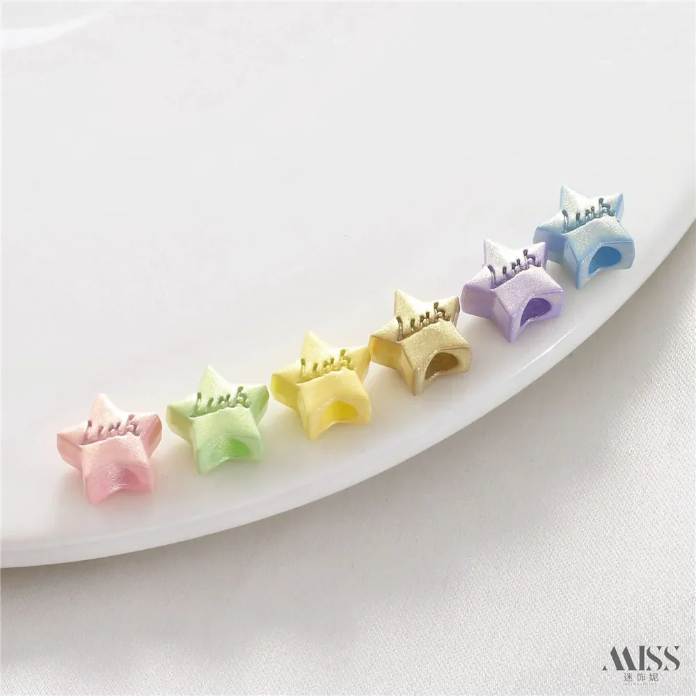 

Pearlescent Paint Color Retention Luck Lucky Star Five-pointed Star Bead Diy Bracelet Necklace Woven Bracelet String Accessories