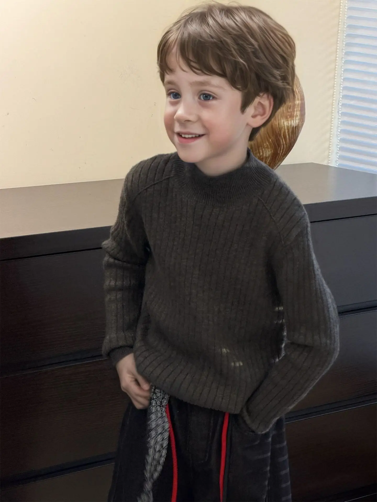 Herbst-Winter-Wollpullover für Kinder – Koreanischer Stil, weiche Strick-Basisschicht für Jungen, Mädchen, Kleinkinder und Kinder, Winterkleidung für Babymädchen – Detail 7