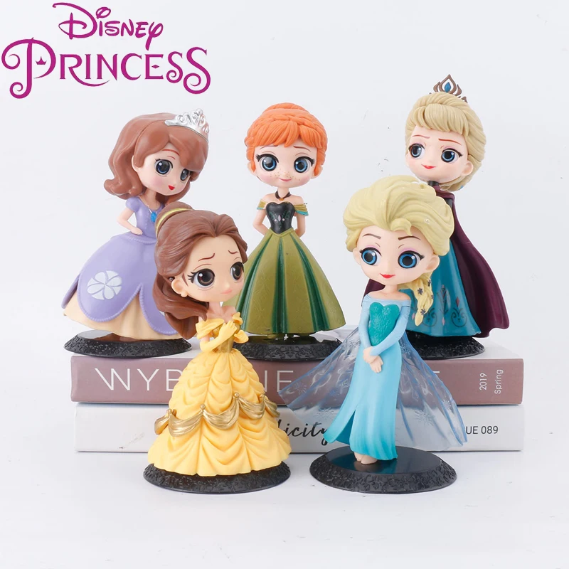 

Frozen Elsa Anna Disney Princess Mulan Jasmine Sofia Belle Ariel Anime PVC Doll Figure Model Decoration Ornament Toy Gift Kids