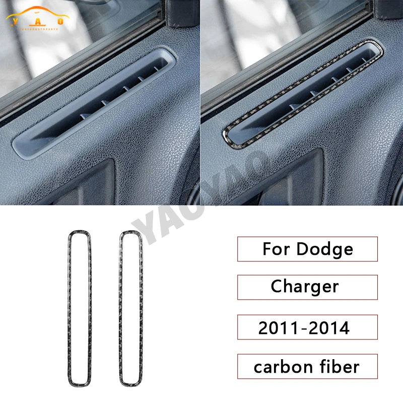 

Car Interior Accessories For Dodge Charger 2011 2012 2013 2014 Carbon Fiber Interior Door Window Defogging Vents Cover Trim Stic