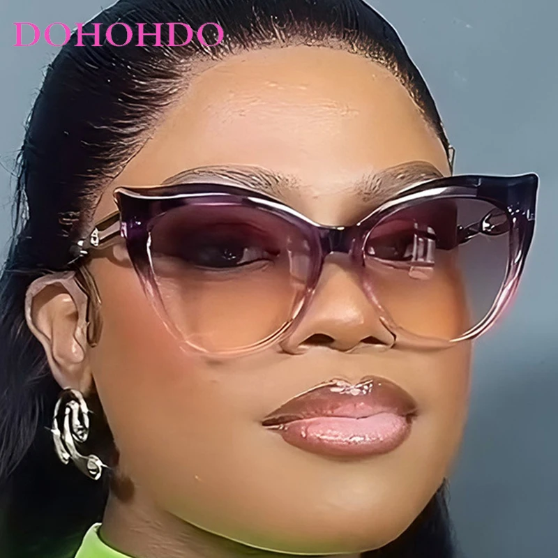 

Vintage Personality Cat Eye Metal Hollow Out Leg Women Sunglasses Luxury Brand Design Men Sunglass Travel Drive Eyewear UV400