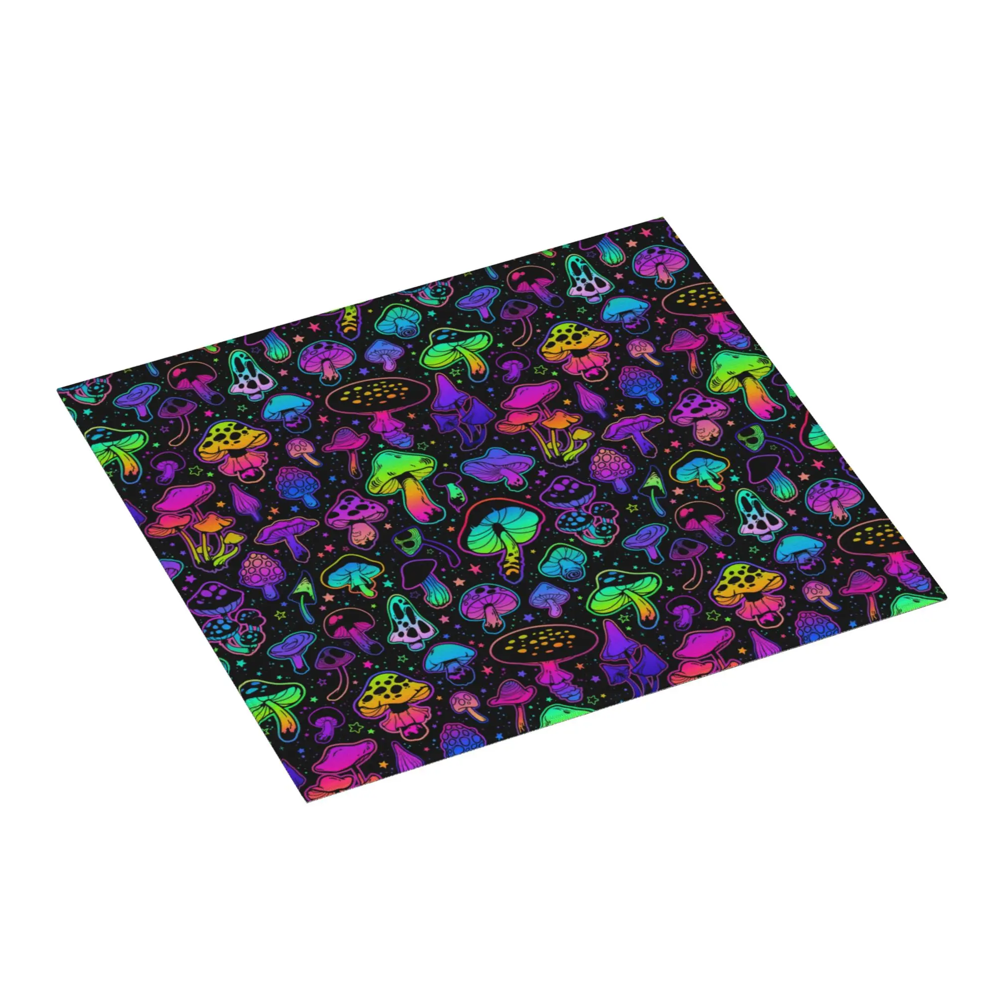 Drying Mat For Kitchen Psychedelic Trippy Magic Rainbow Mushroom Mysterious Boho Barware Washable Kitchen Sink Drying Pad
