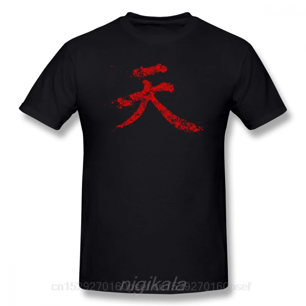 Japanese Kanji T-shirt Akuma Kanji Quality Printing Summer Men's Short Sleeve Streetwear 100% Cotton Eu Size XS-5XL Tee Shirts