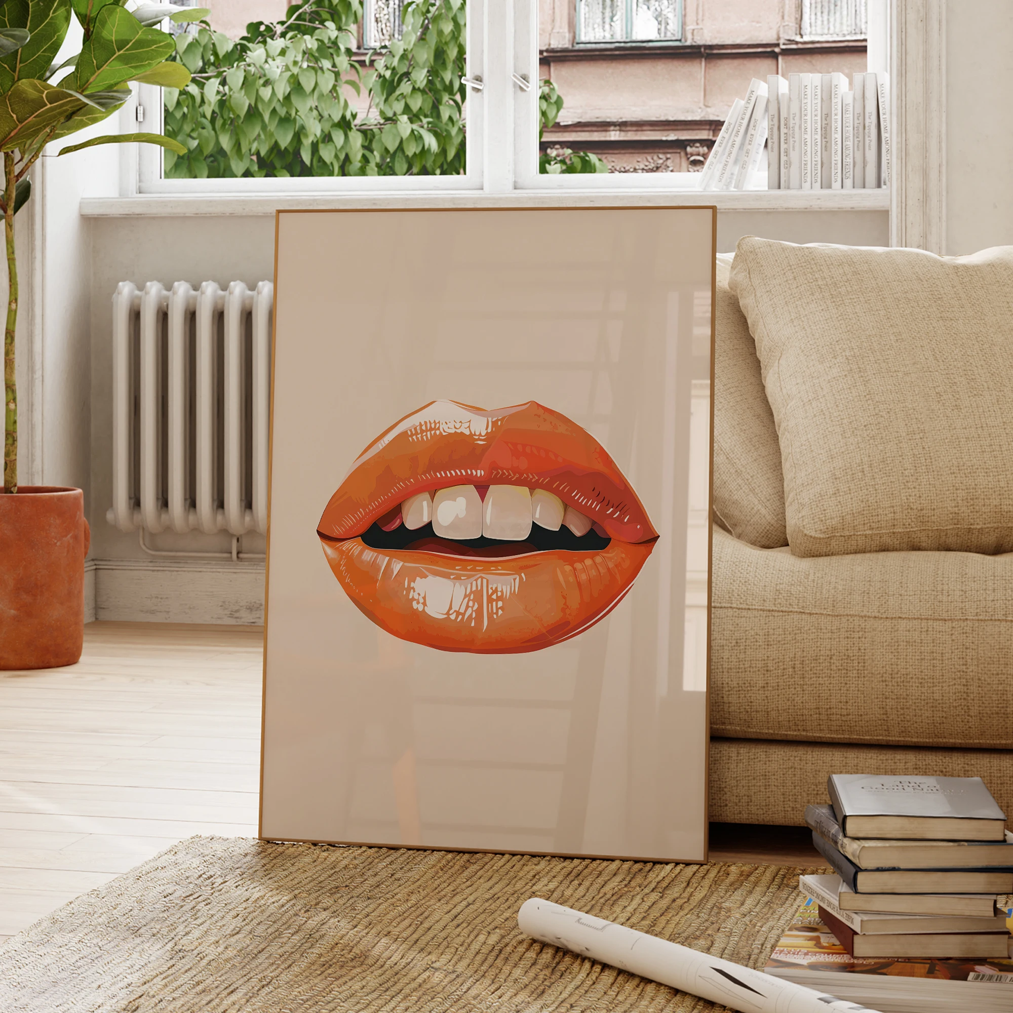 الحديثة ماستر لهب خمر الشفاه الكلاسيكية Colourfu جدار الفن يطبع قماش اللوحة المشارك صورة لغرفة المعيشة ديكور المنزل