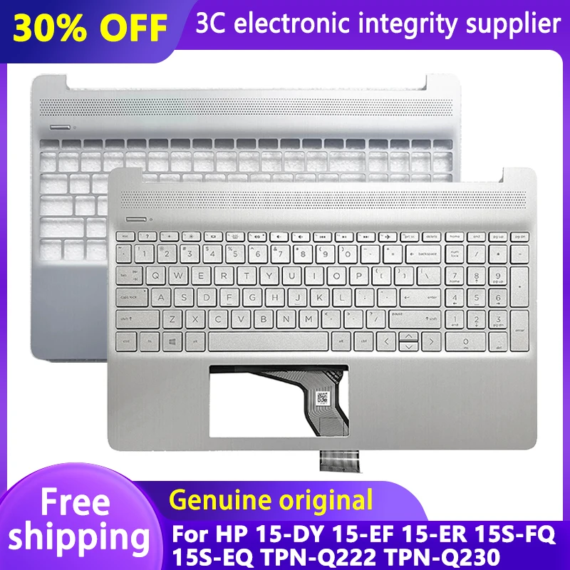 

New Backlight US Keyboard for HP 15-DY 15-EF ER 15S-FQ EQ TPN-Q222 TPN-Q230 Palmrest Upper Cover Top Case L63578-001 L63579-001