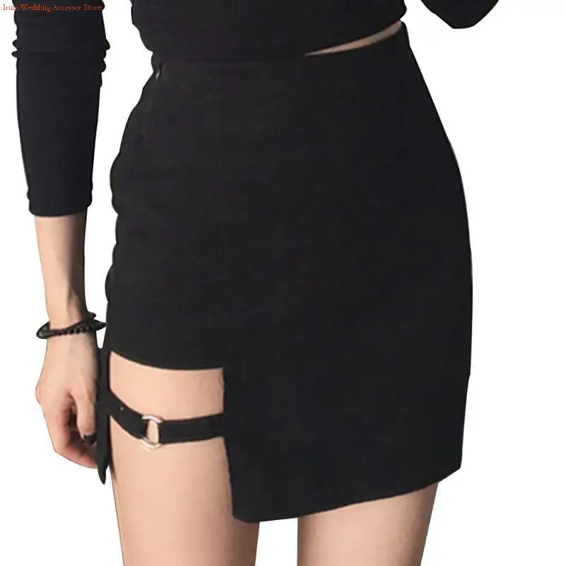 

G92D Womens Summer Cotton Sexy Mini Pencil Skirt High Waisted Hollow Out Asymmetric S