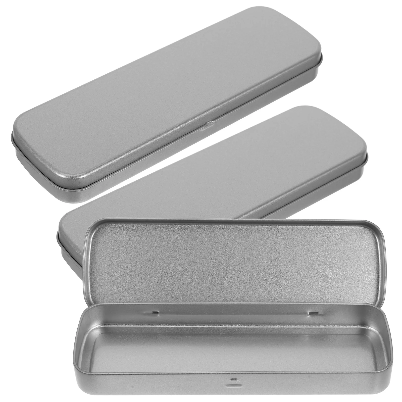 

3 pcs Rectangular Tin Boxes Metal Storage Organizers Wedding Party Favors Container Tea Canister Craft Supplies Holder
