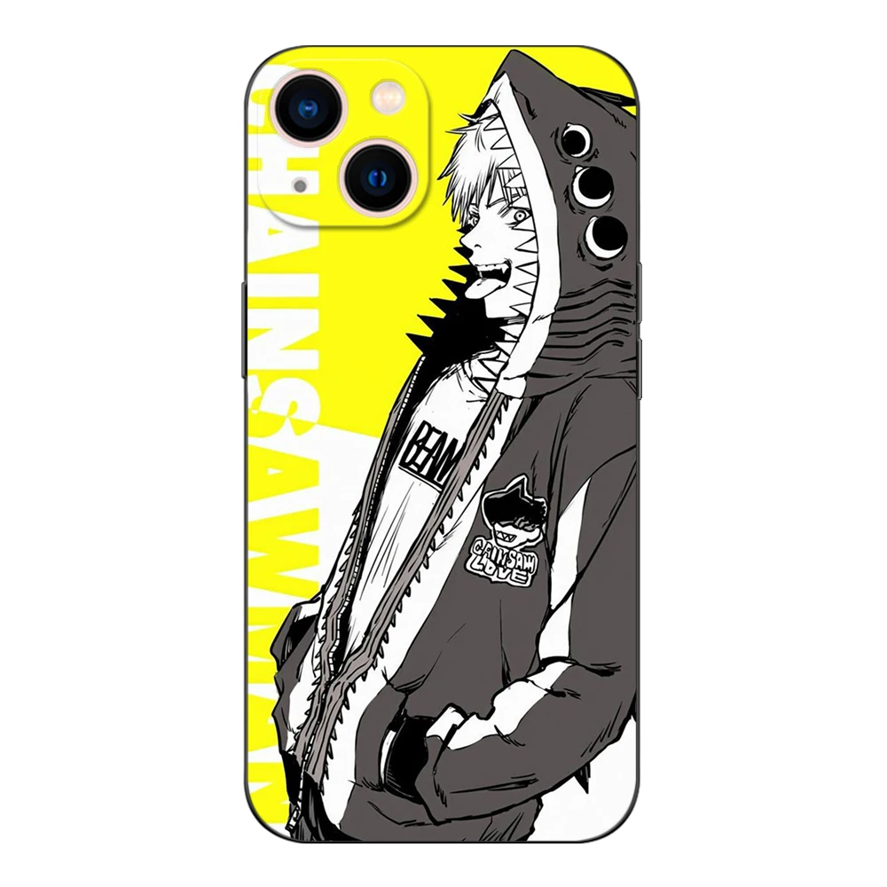 Black tpu Case For Samsung galaxy M53 M13 M62 A12 A22 A22S A32 A42 A52 A52S A72 4g 5g A20S Anime Chainsaw Man