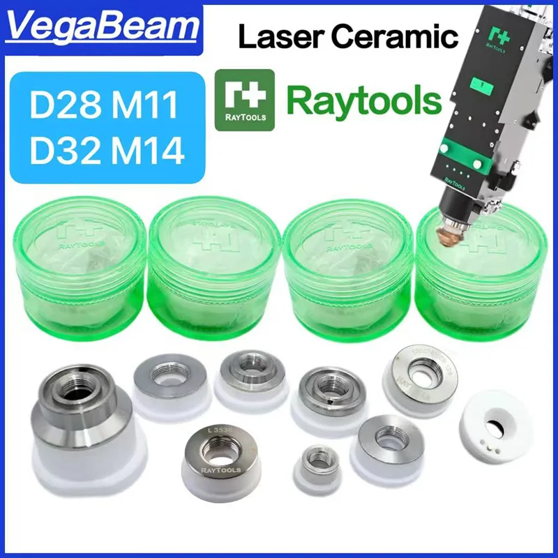 Raytools Ceramic Holder D28  M11 D32 M14 Nozzle Holder Ring for Raytools Fiber Laser Cutting head Holder BM110 BM109 BM114 BT240