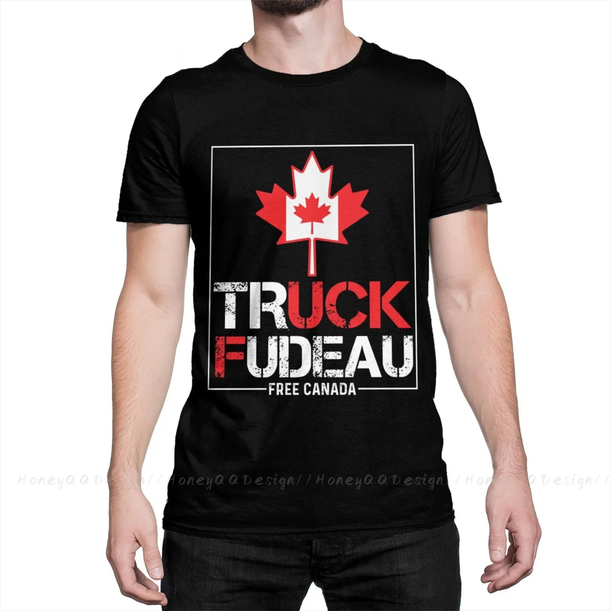 Top Quality Men Clothing Canadian Truckers T-Shirt Truck Fudeau Anti Trudeau O neck Shirt Fashion Short Sleeve