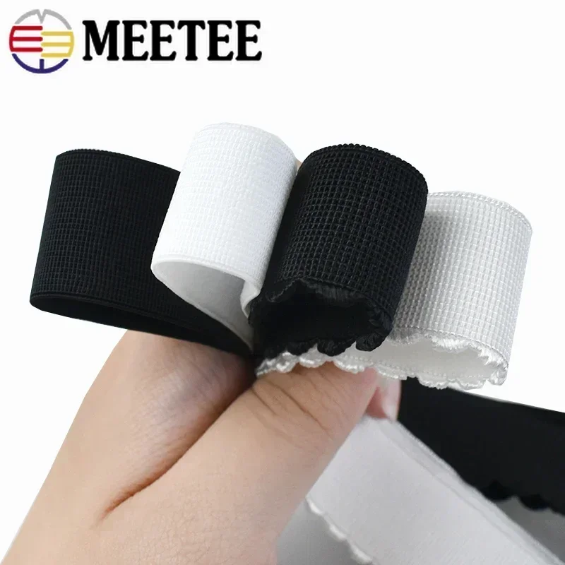 5/10/20M 10-50mm Black White Nylon Elastic Bands Underwear Bra Rubber Band Spring Webbing Lace Pants Belt Garment Sew Accessory