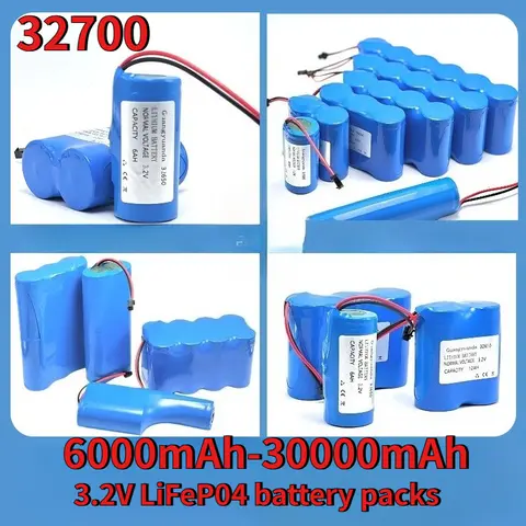 3.2V 30000mAh New 32700 LiFePO4 Battery Pack Lithium Iron Phosphate Battery for Solar Street Lights Outdoor Courtyard Lamp