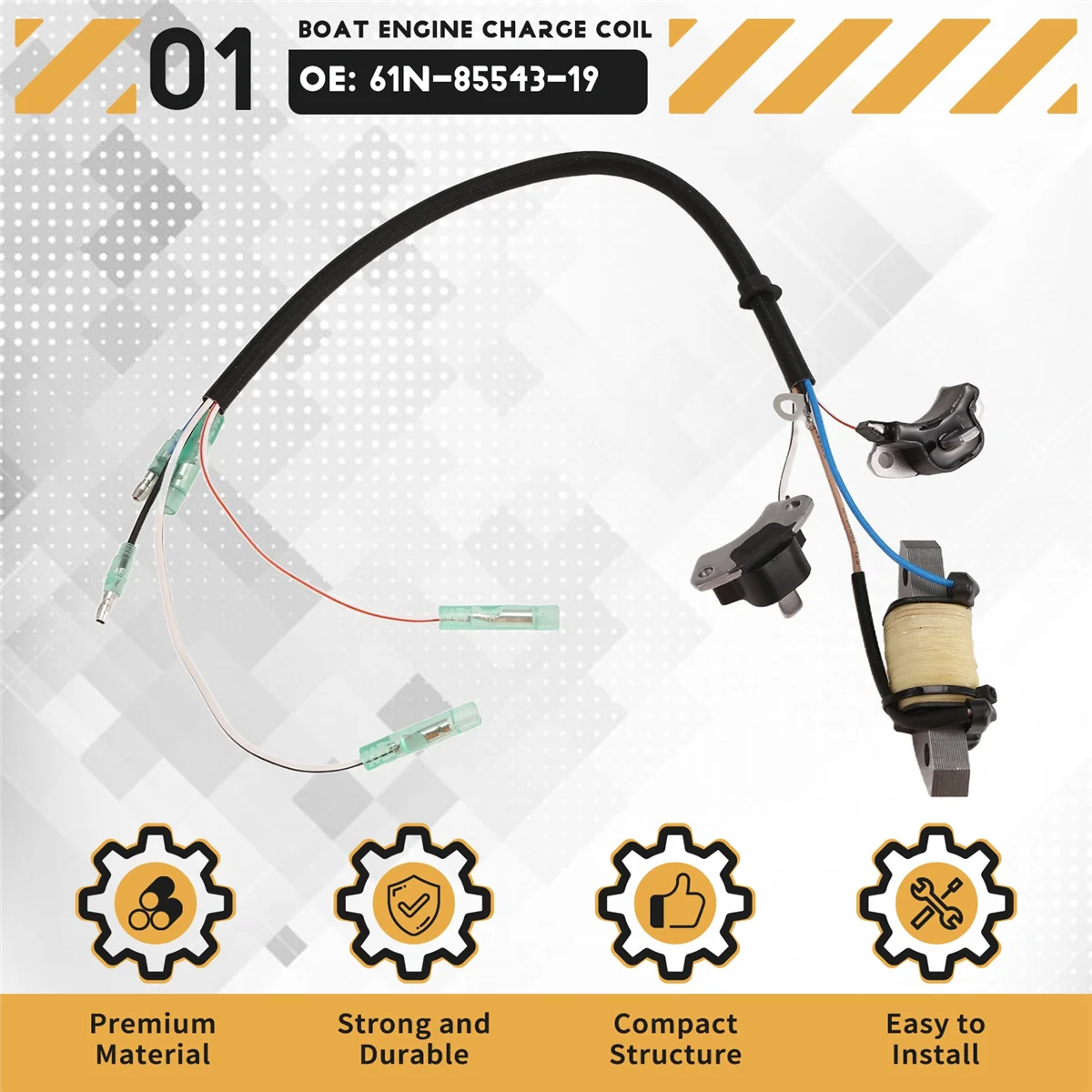 

Durable Charge Coil 61N-85543-19 for Yamaha 2 Stroke 30HP Boat Engine
